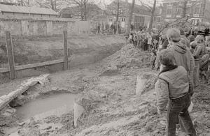 Blik op het weggezakte Romeinse schip